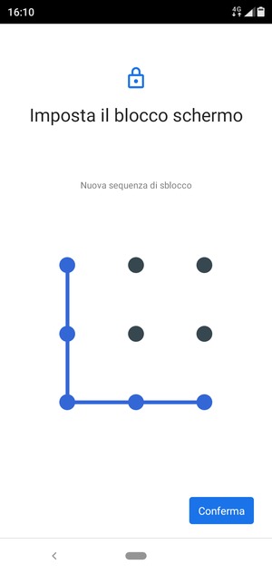 Disegna nuovamente la sequenza di sblocco e seleziona Conferma