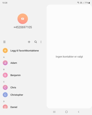 Velg menyknappen