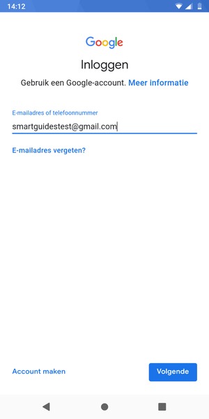 Voer uw Gmail adres in en selecteer Volgende