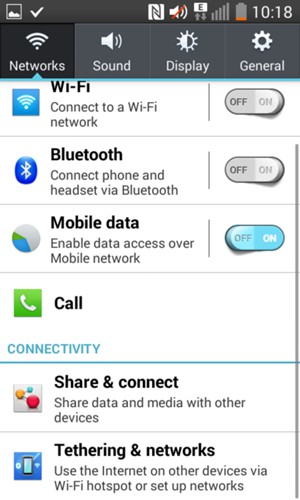 Select Tethering & networks