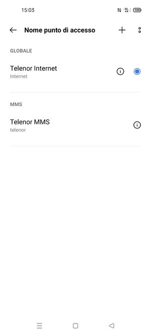 Seleziona il tasto Menu