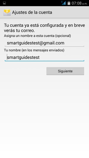 Déle a su cuenta un nombre y escriba su nombre. Seleccione Siguiente