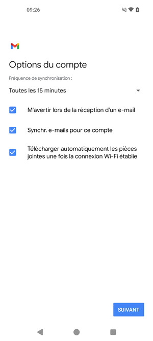 Sélectionnez SUIVANT