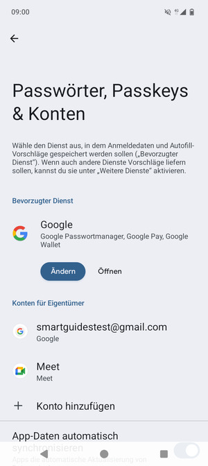 Wählen Sie Ihr Google Konto