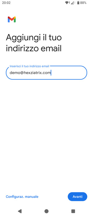 Inserisci il tuo indirizzo email e seleziona Avanti