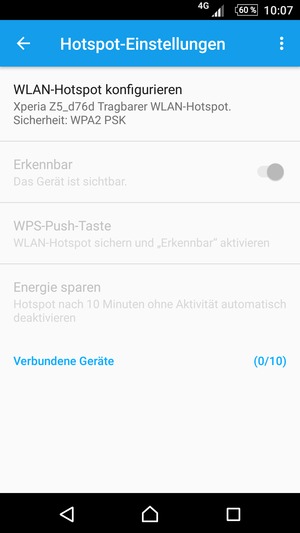 Wählen Sie WLAN-Hotpsot konfigurieren