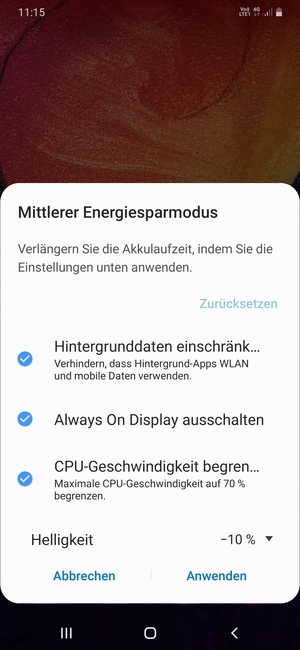 Wählen Sie Anwenden