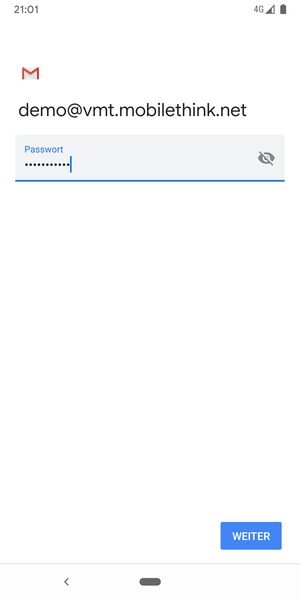 Geben Sie Ihre Passwort ein und wählen Sie WEITER