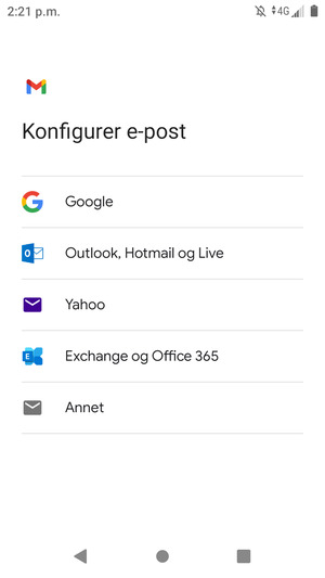 Velg Outlook, Hotmail og Live