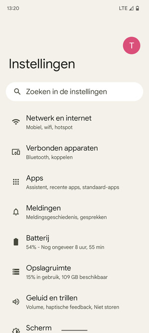 Selecteer Netwerk en internet