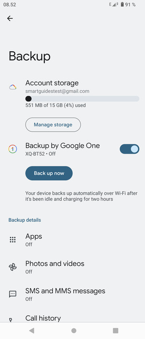 Select Account storage