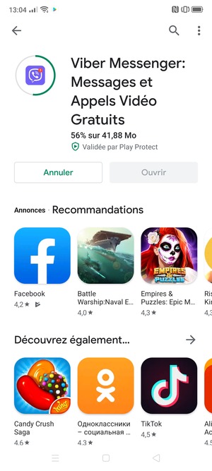 Veuillez attendre la fin de la procédure d'installation
