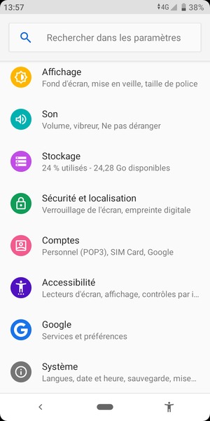 Faites défiler et sélectionnez Système