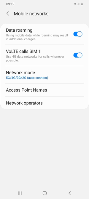 Turn Data roaming on or off