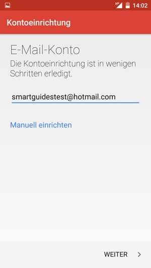 Geben Sie Ihre E-Mail-Adresse ein und wählen Sie WEITER