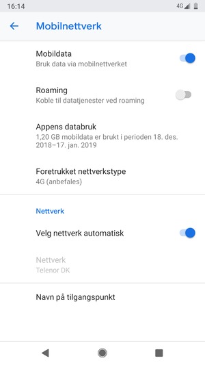 Velg Foretrukket nettverkstype