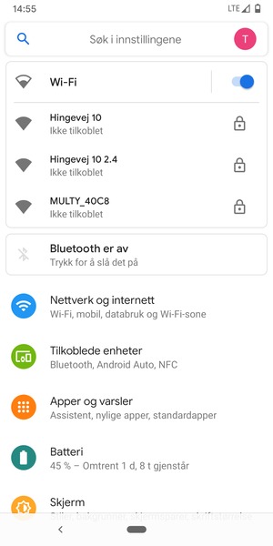 Velg det trådløse nettverket du vil koble til