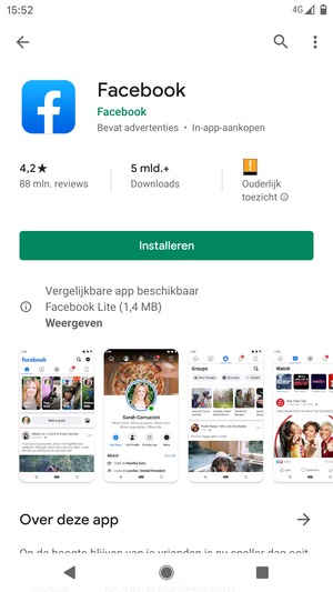 Selecteer Installeren