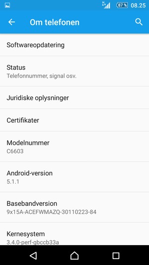 Vælg Softwareopdatering