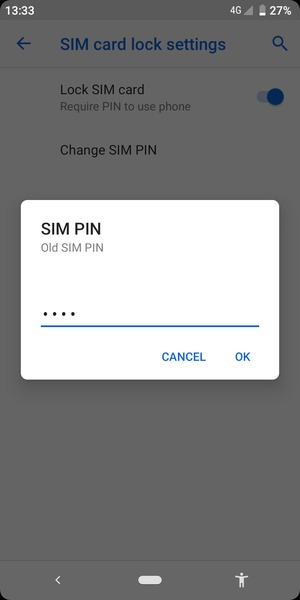 Enter your Old SIM PIN and select OK