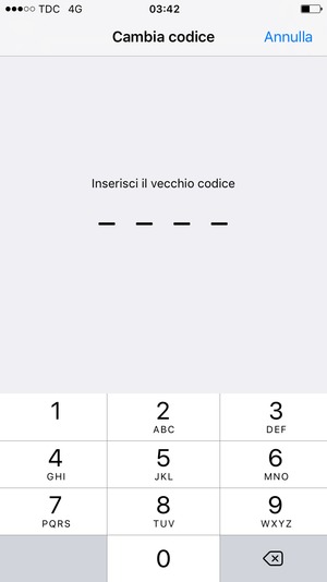 Inserisci il vecchio codice di accesso