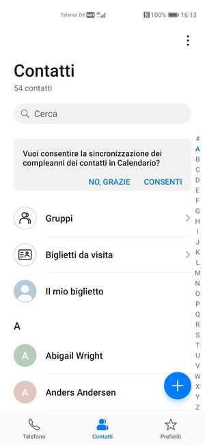 Seleziona il tasto Menu