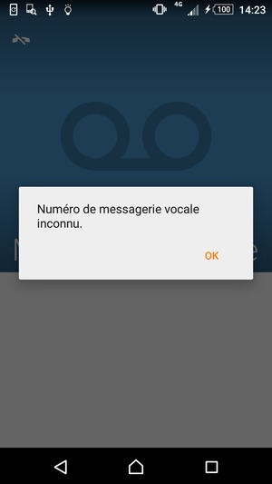 Si votre messagerie vocale n'est pas configurée, sélectionnez OK
