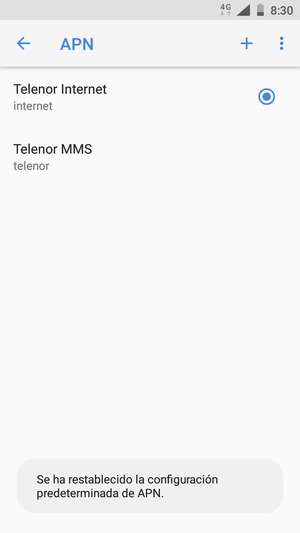 Seleccione Nuevo APN