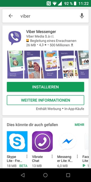 Wählen Sie die App
