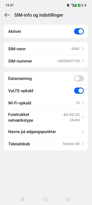 Vælg Foretrukket netværkstype