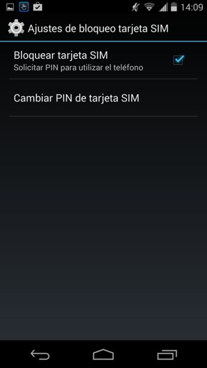 Seleccione Cambiar PIN de tarjeta SIM
