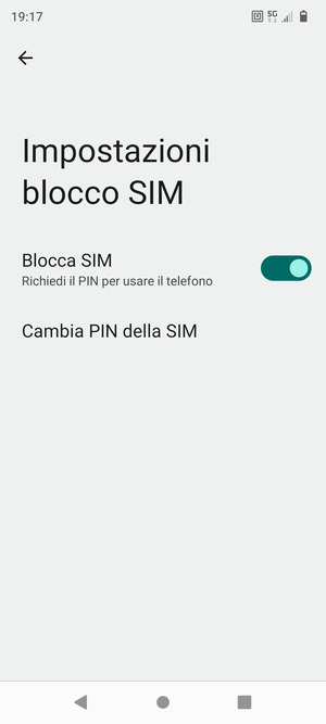 Seleziona Cambia PIN della SIM