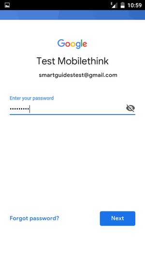 Enter your password and select Next