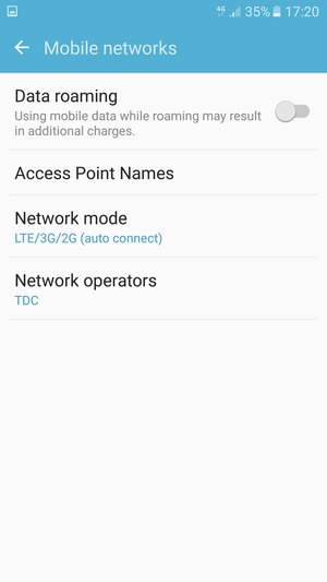 To change network if network problems occur, select Network operators