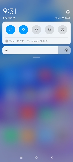 Slide down the top menu again