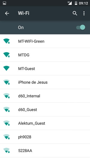 Select the wireless network you want to connect to
