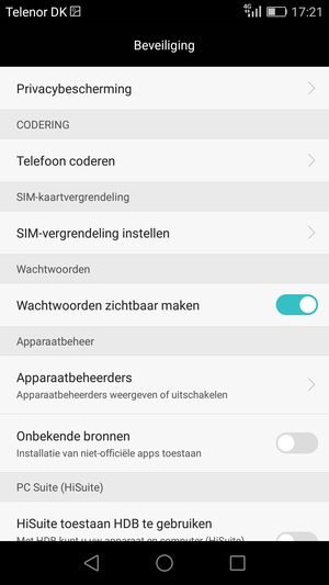Selecteer SIM-vergrendeling instellen