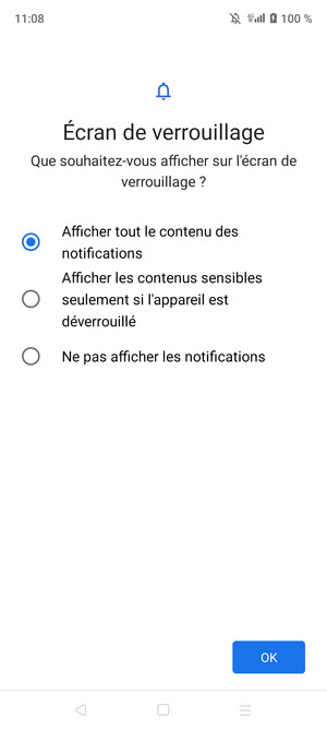 Sélectionnez votre option préférée et sélectionnez OK