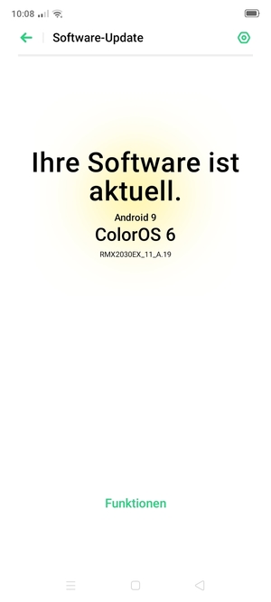 Falls Ihr Handy aktualisiert ist, wird Ihnen der folgende Bildschirm angezeigt