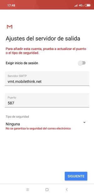 Seleccione SIGUIENTE