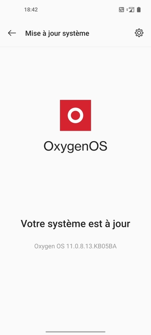 Si votre téléphone est à jour, vous verrez l'écran suivant