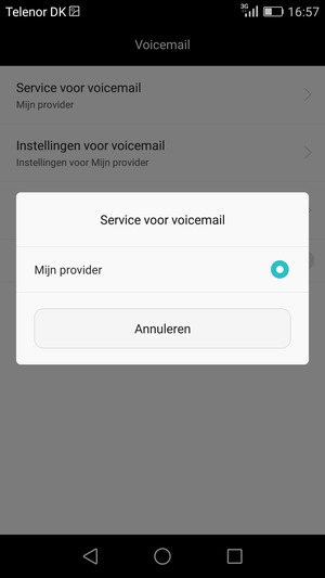 Selecteer Mijn provider