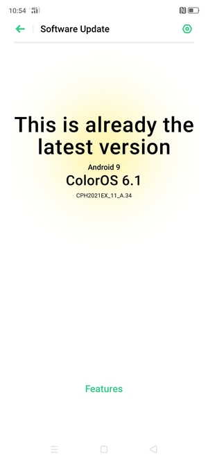 If your phone is up to date, you will see the following screen