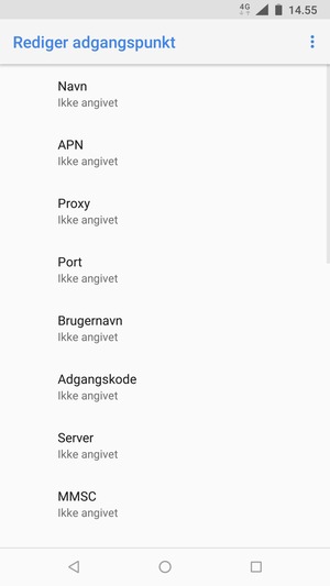 Indtast internet-oplysninger