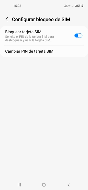 Seleccione Cambiar PIN de tarjeta SIM