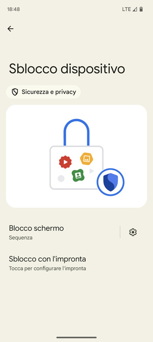 Il tuo telefono è ora protetto dal blocco schermo