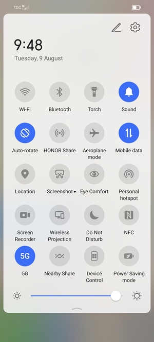 Adjust brightness to the required level