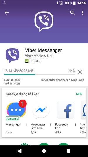Vent til installasjonen er ferdig