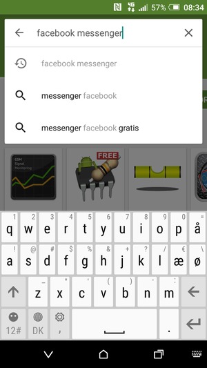Voer de app-naam in en selecteer Enter