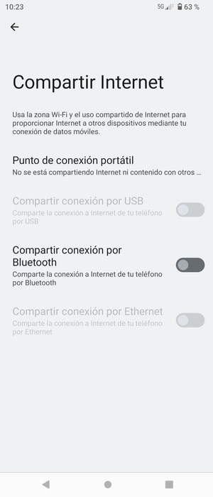 Seleccione Punto de conexión portátil